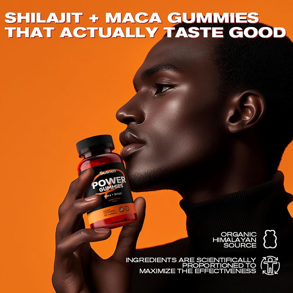 Power Gummies,with maca and shilajit,Inositol Gummies,Strengthens The Body and Promotes Absorption,shilajit Pure Himalayan Organic(60 Gummies) 5