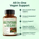 Vegan Multivitamin for Women & Men - Essential Multivitamins & Multiminerals 90 Tablets with Vitamin B12, A, D, C, Zinc, Magnesium & More for Total Body Wellness - 23 Key Nutrients & Vitamins 6