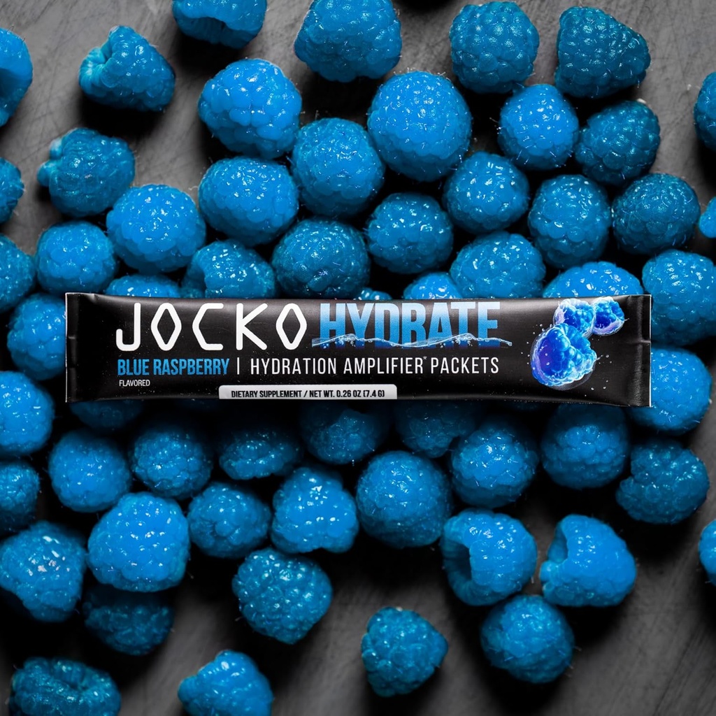 Jocko Fuel Hydrate Electrolytes Powder Packets Low Sugar - Hydration Amplifier Packets for Recovery, Dehydration, & Exercise - with Vitamins B6, B12 & C (16 Packets) Blue Raspberry 6