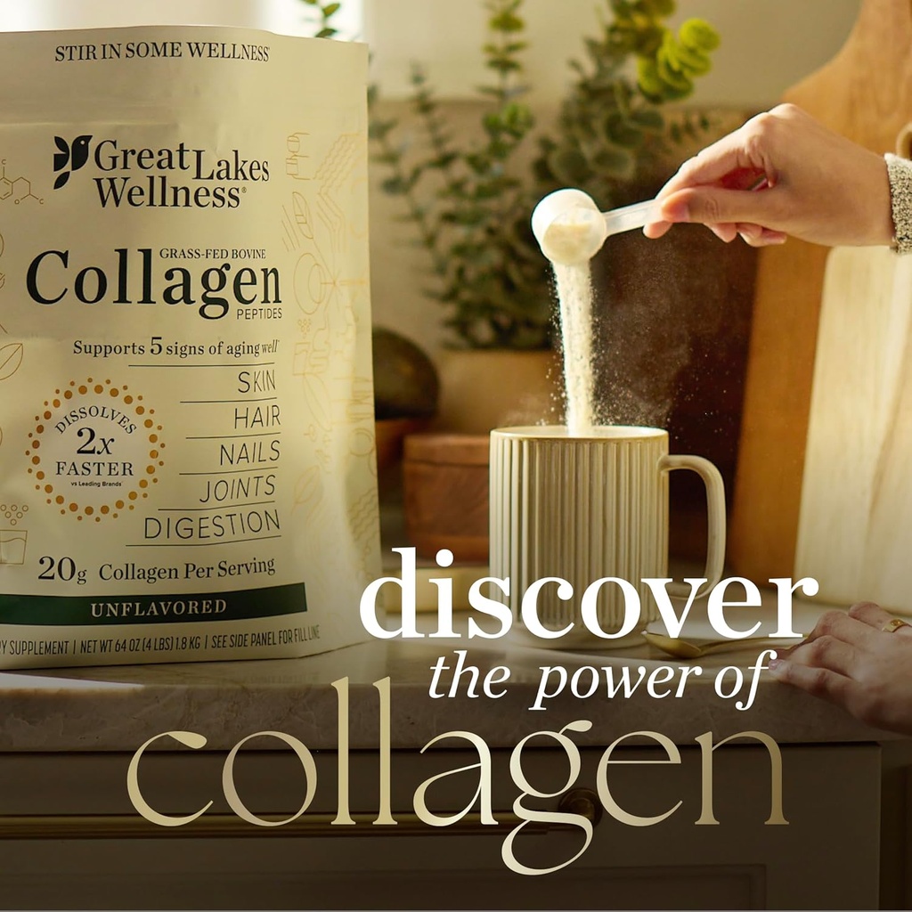 Great Lakes Wellness Beauty Boost Advanced Collagen Peptides Powder with Hyaluronic Acid, Biotin, Vitamin C - Skin Elasticity and Hydration - Raspberry Lemonade Flavor - Non-GMO, Keto, Kosher - 8 oz 5