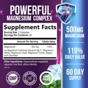 Magnesium Complex Capsules 500 mg with Oxide, Glycinate, Malate, Citrate - High Absorption Complex Chelated Magnesium Mineral Supplements - for Muscle, Bone and Heart Health Support - 120 Capsules 3