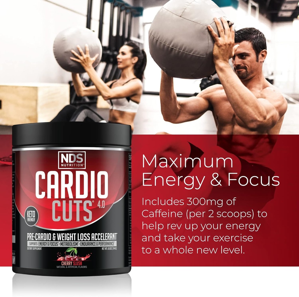 NDS Nutrition 4.0 Pre Workout Supplement - Advanced Weight Loss and Pre Cardio Formula with L-Carnitine, CLA, MCTs, L-Glutamine, and Safflower Oil - Cherry Slush (40 Servings) 5