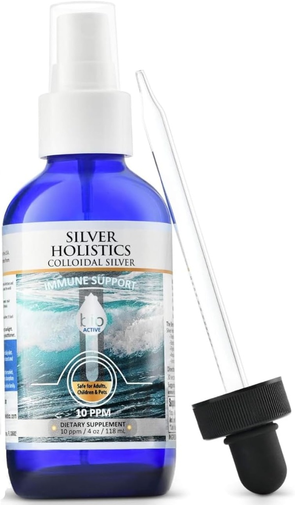 Silver HOLISTICS Colloidal Silver Liquid Bundle – Includes Colloidal Silver Spray (4 OZ) & Refill Solution (16 OZ) with Free Dropper - Immune Support Supplement for Children, Adults, & Pets 3