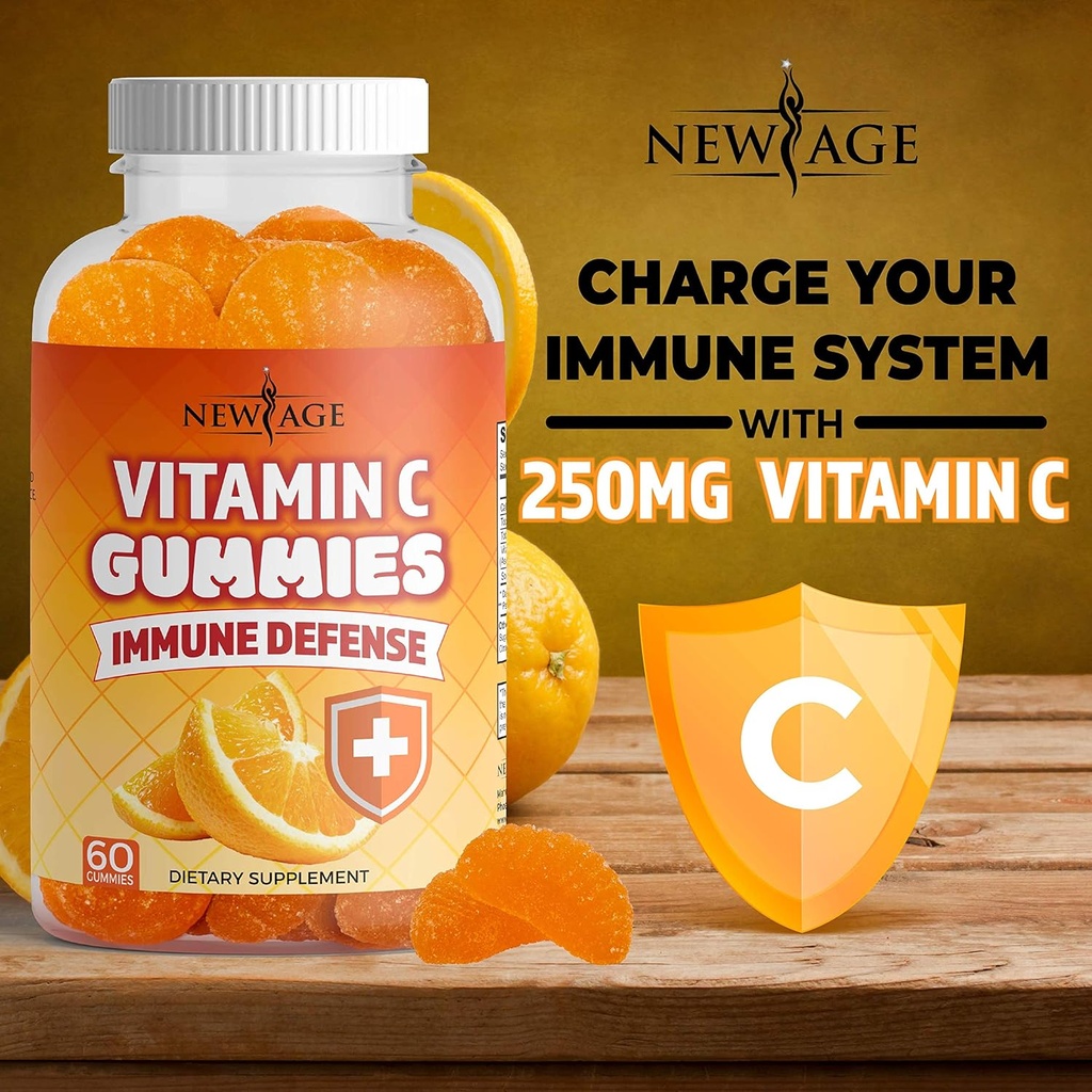 NEW AGE Vitamin C Gummies Orange Vitamin C Gummy - Supports Healthy Immune System - Vegetarian Without Gluten (180 Gummies) 4