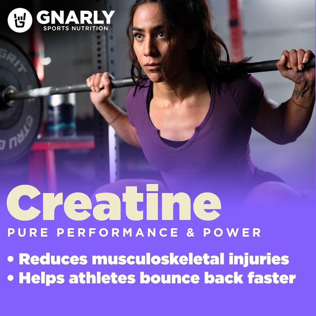 Gnarly Nutrition Creatine Powder – Creapure, Vegan Creatine Supplement – NSF Sport Certified, Optimized Recovery – Sports Nutrition – 5g Creatine Monohydrate – Unflavored, 15.87 oz 5