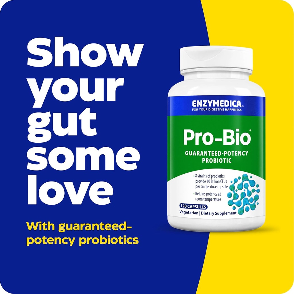 Enzymedica, Pro-Bio, Shelf Stable, Stomach-Acid Resistant Probiotic for Healthy Digestion, 10 Billion CFU, 120 Count 3