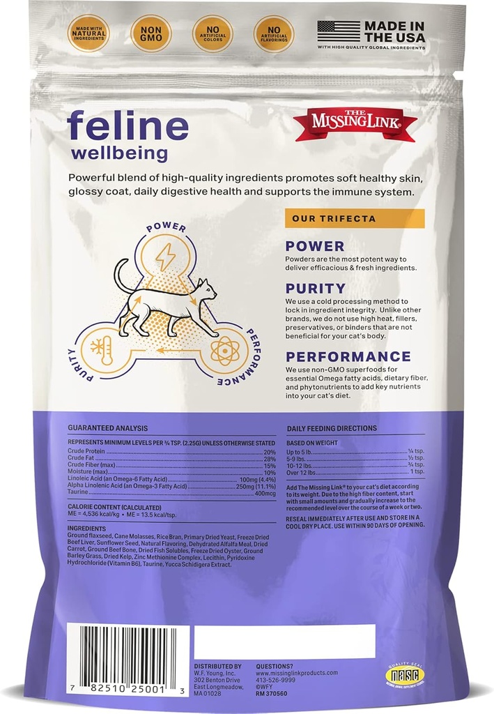 The Missing Link Feline Superfood Supplement Powder 6oz Bag, Veterinarian Formulated, Balanced Omega 3 & 6 for Healthy Skin & Coat, Digestion, Immunity & Overall Cat Health 5