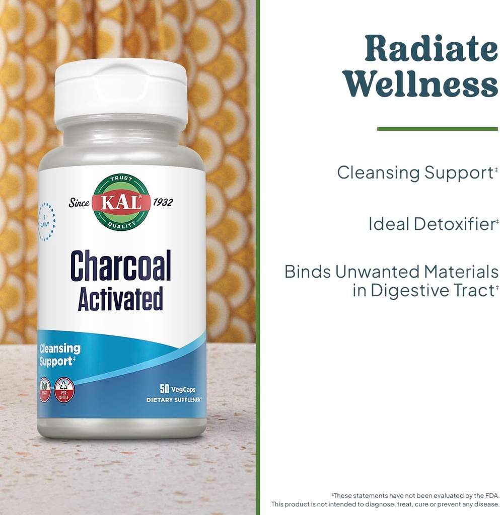 KAL Charcoal 280mg - 50 Capsules 4