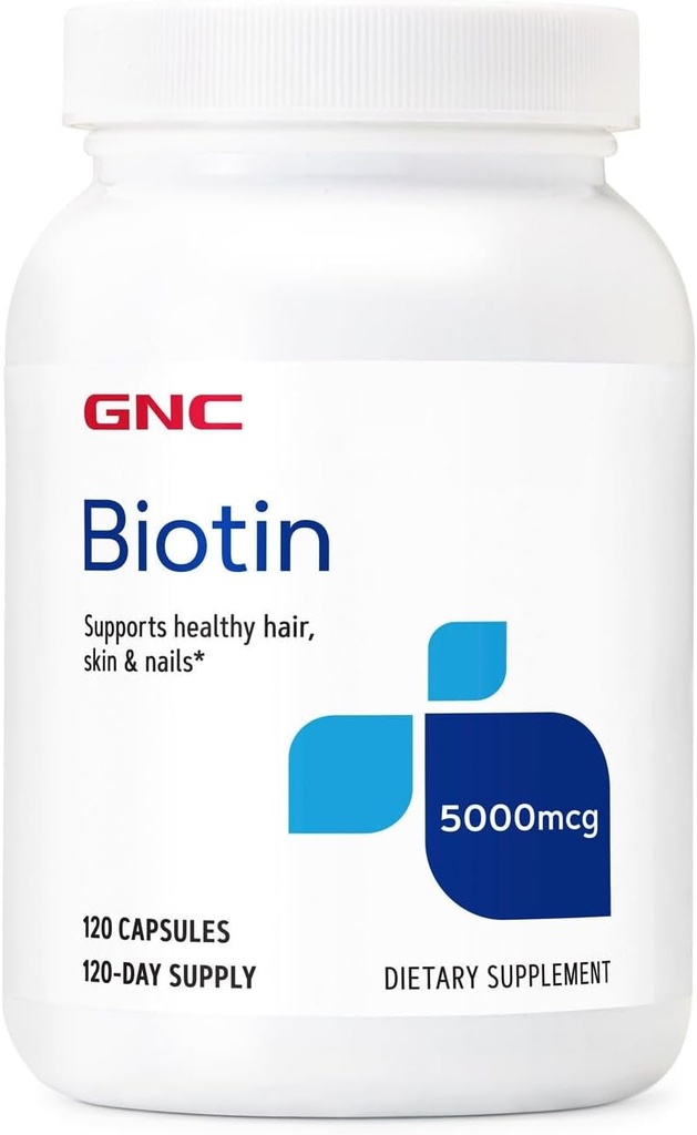 GNC Biotin 5000mcg Supplement, Supports Healthy Hair, Skin and Nails, 120 Servings 2