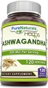 Pure Naturals Ashwagandha 500 Mg per Serving 120 Veggie Capsules Supplement | Made with Natural Ashwagandha | Non-GMO | Gluten Free | Made in USA 2