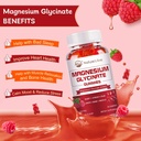 Magnesium Glycinate Gummies, Sugar Free Magnesium Supplement with Magnesium Glycinate 400mg, Magnesium L-Threonate 200mg for Calm Mood, Muscle, Bone & Sleep for Adults, 60 Raspberry Gummies 5