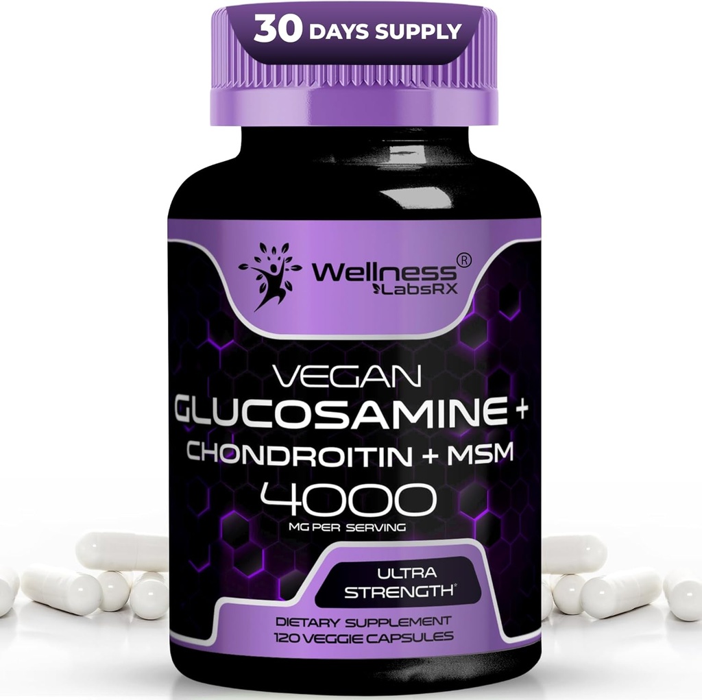 WELLNESS LABSRX Glucosamine Chondroitin MSM - 4000mg - Glucosamine Chondroitin Capsules - 120 Count 2