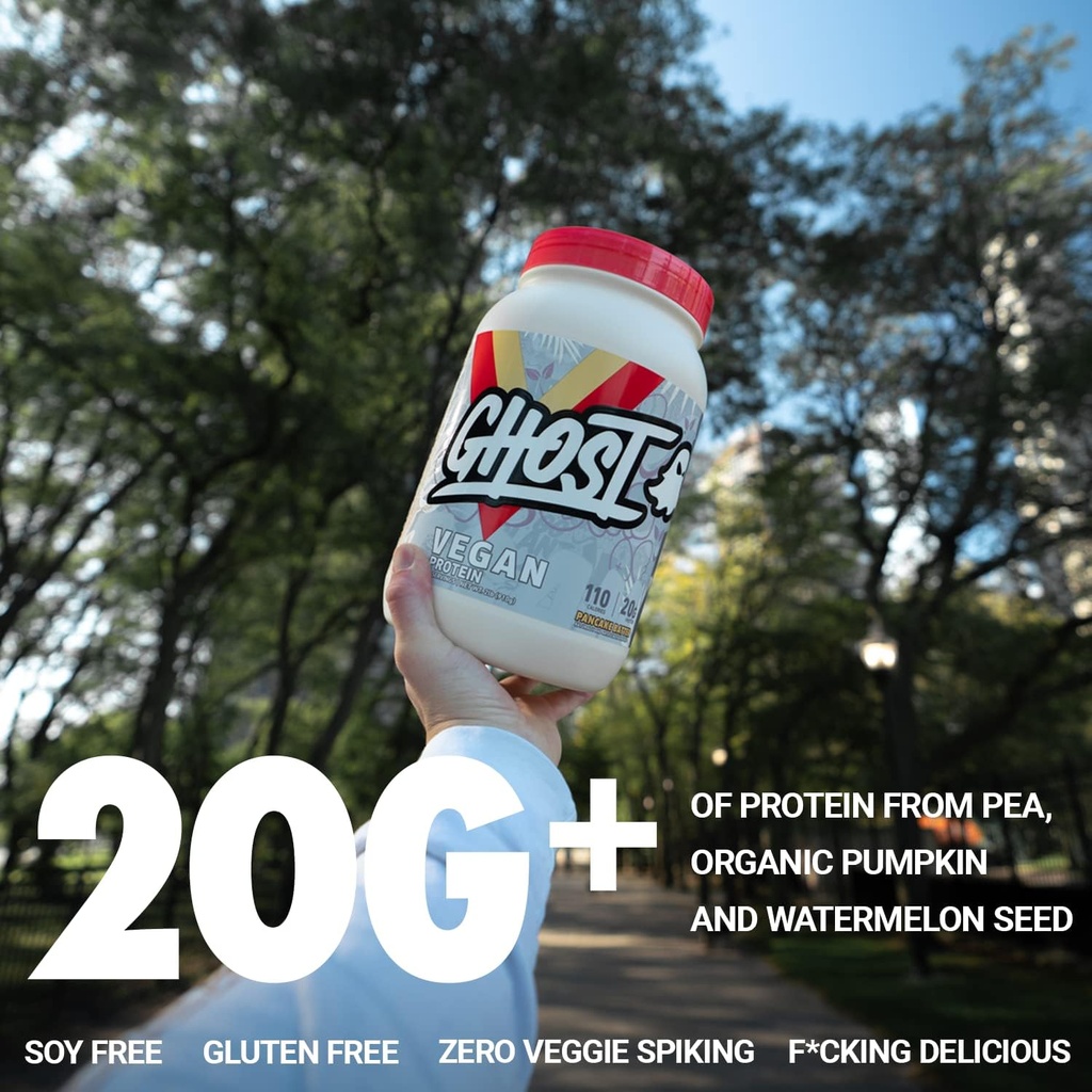 GHOST Vegan Protein Powder, Banana Pancake Batter - 2lb, 20g of Protein - Plant-Based Pea & Organic Pumpkin Protein - ­Post Workout & Nutrition Shakes, Smoothies, & Baking - Soy & Gluten-Free 5