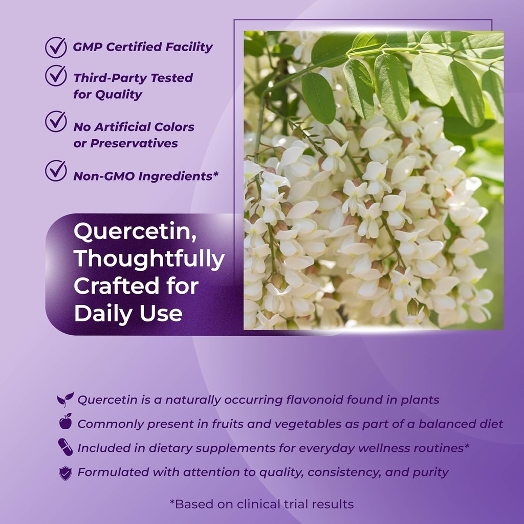 SOTALIX Supplement Premium Quercetin 98% High Purity with Bromelain, Zinc, Vitamin D3 2000 IU, Elderberry - Cardiovascular Respiration Immune Support for Adult Kids - 180 Day Supply 6