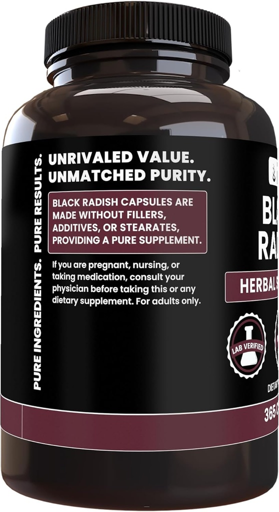 Pure Original Ingredients Black Radish (365 Capsules) No Magnesium Or Rice Fillers, Always Pure, Lab Verified 4