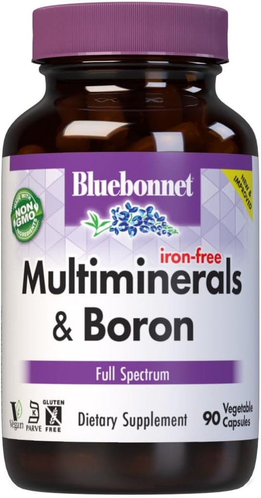 Bluebonnet Multi Mineral Plus Boron Vegetarian Capsules without Iron,White 90 Count 2