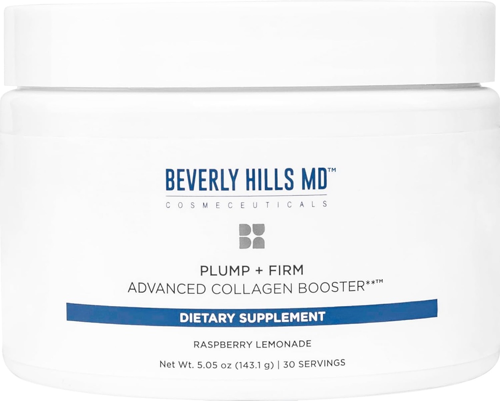 Beverly Hills MD Plump + Firm Advanced Collagen Booster for Aging Skin- Nutrient Powder Drink Mix Formula for Plumper, Firmer, Skin w/Collagen Peptides, Polyphenols, Ceramides (Raspberry Lemonade) 2