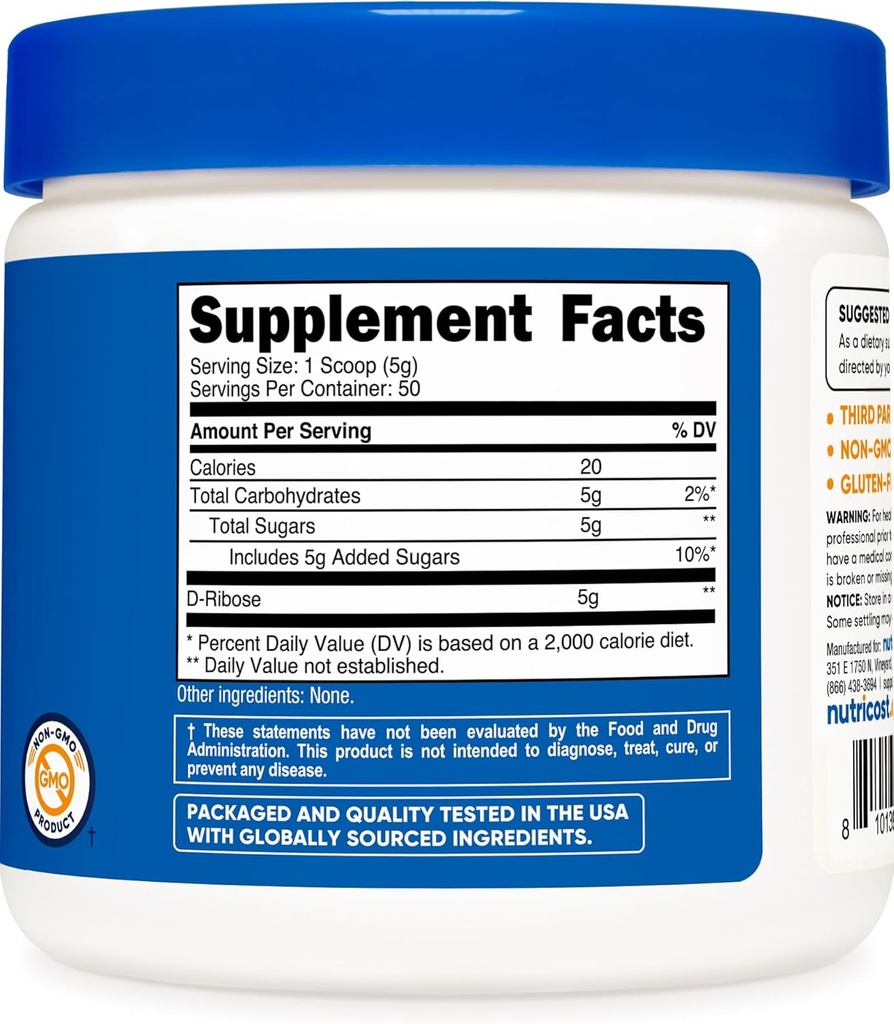 Nutricost D-Ribose Powder (250 Grams) 6