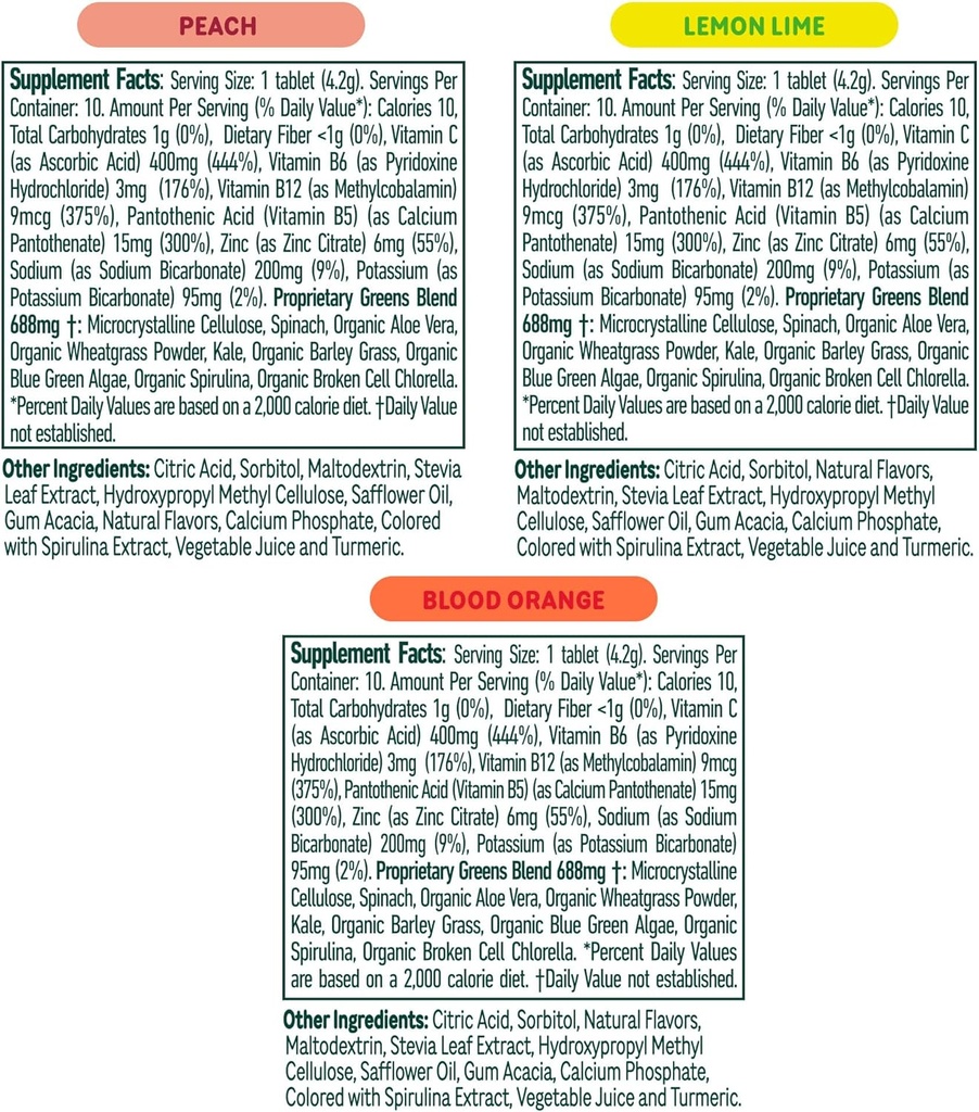 8Greens Supergreens Tablets | Super Greens Powder Superfood Tablet, Metabolism Immunity & Focus, Daily Greens Effervescent Tablets, Organic: Aloe Vera, Spirulina, Chlorella, Variety, 30 Servings 5