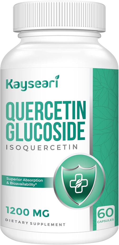 Quercetin Glucoside 1200mg Supplements - Isoquercetin with 6X Bioavailability,60 Veggie Capsules,Contain Black Pepper & Rutin for Max Absorption 2