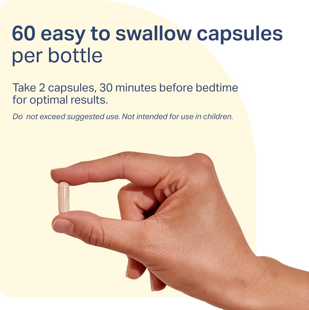 Rest Support Magnesium Supplement - Magnesium for Sleep - Non-Habit Forming Sleep Aid with Magnesium Glycinate & L-Theanine, 60 Capsules - by Sleep is the Foundation 6