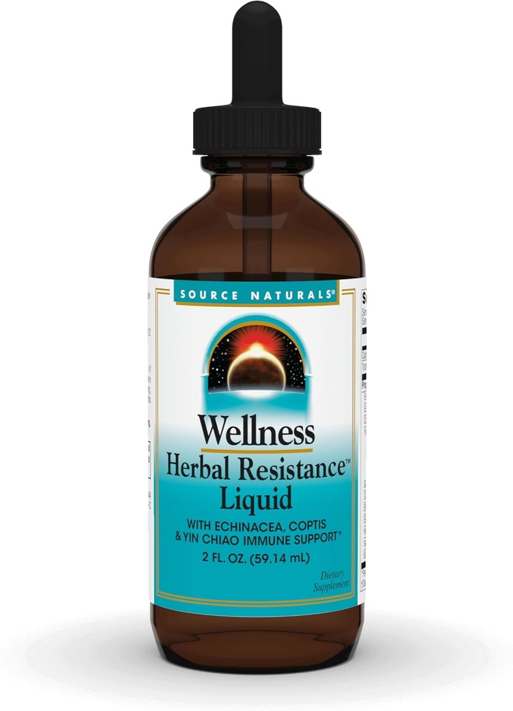 Source Naturals Wellness Herbal Resistance Liquid - with Echinacea, Coptis, and Yin Chiao, Immune Support* - 2 Fluid oz 2
