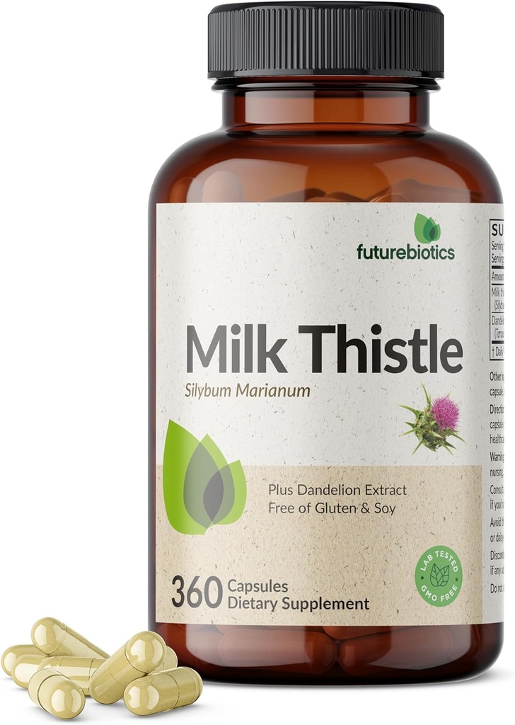 Futurebiotics Milk Thistle Silymarin Marianum & Dandelion Root Liver Health Support, Antioxidant Support, Detox, 360 Capsules 4