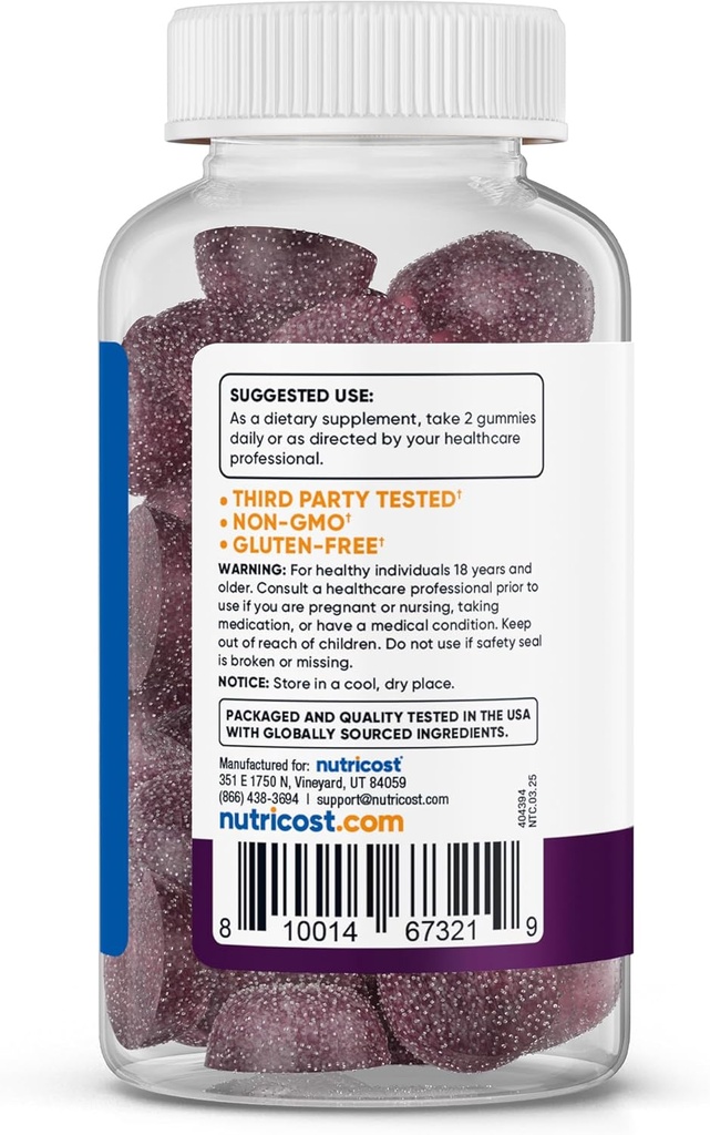 Nutricost Ashwagandha Gummies 1200mg Equivalent Per Serving (Mixed Berry Flavor), 60 Gummies, 30 Servings 5
