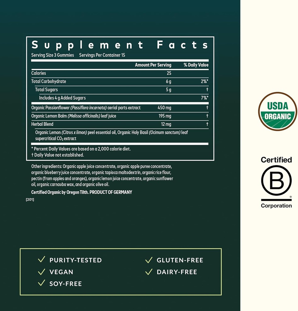 Gaia Herbs Relax Gummies - Supports Calm Feelings - with Organic Apple Juice & Lemon Juice Concentrate - 45 Gummies (15 Servings) 4