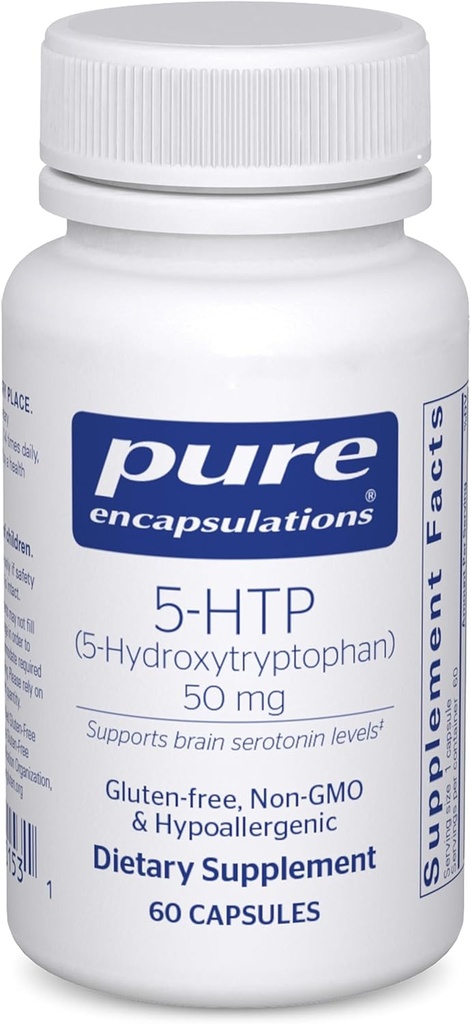 Pure Encapsulations 5-HTP 50 mg | 5-Hydroxytryptophan Supplement for Brain, Sleep, Eating Behavior, and Serotonin Support* | 60 Capsules 2