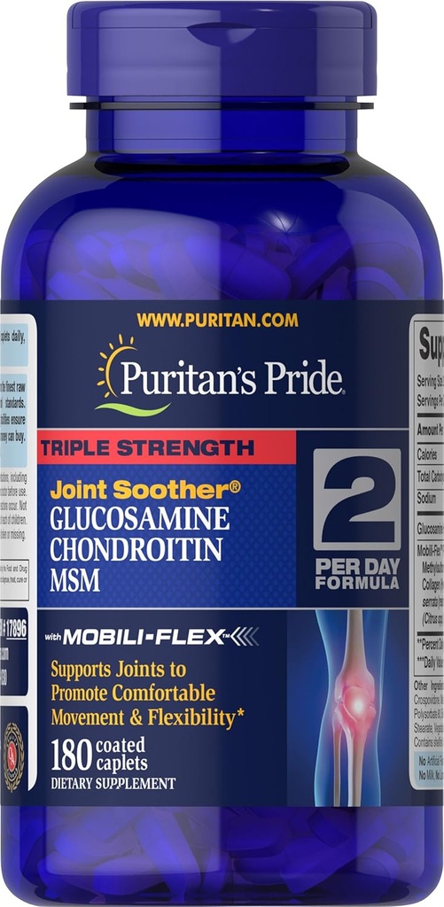 Puritan's Pride Glucosamine Chondroitin MSM Tablets, 2 Per Day Formula 2