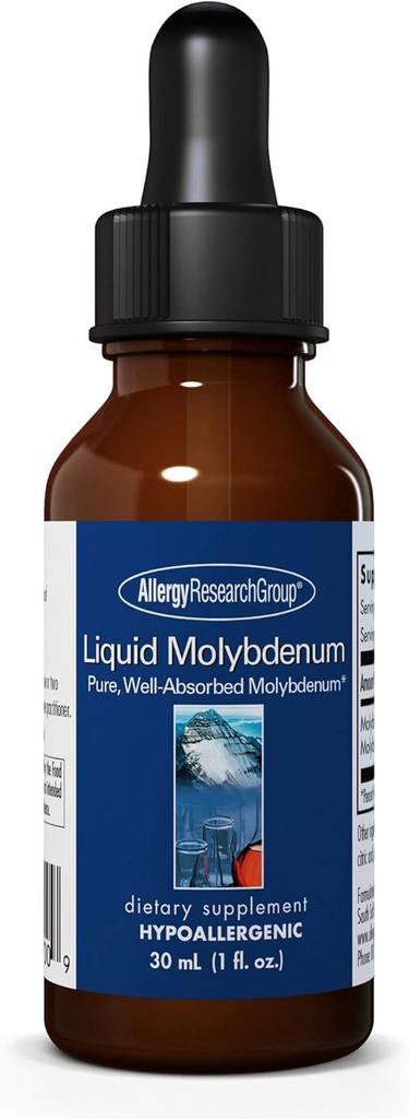 Allergy Research Group Liquid Molybdenum Supplement - Sulfur Metabolism Support, Detox, Uric Acid, Trace Minerals, 25mcg Liquid Drops - 1 Fl Oz 2