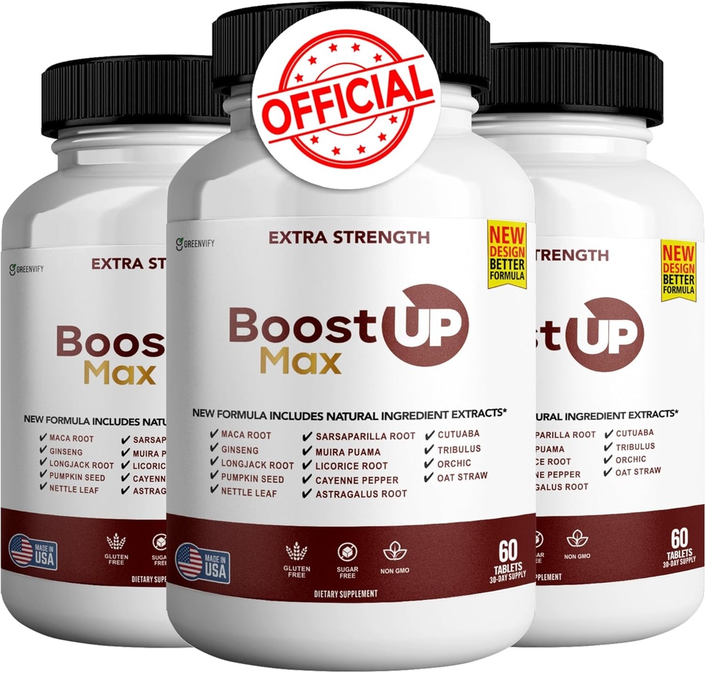 Boost Up Max Male Health Supplement – with Calcium, Zinc & Proprietary Blend for Vitality & Strength, 180 Capsules (3 Pack) 2