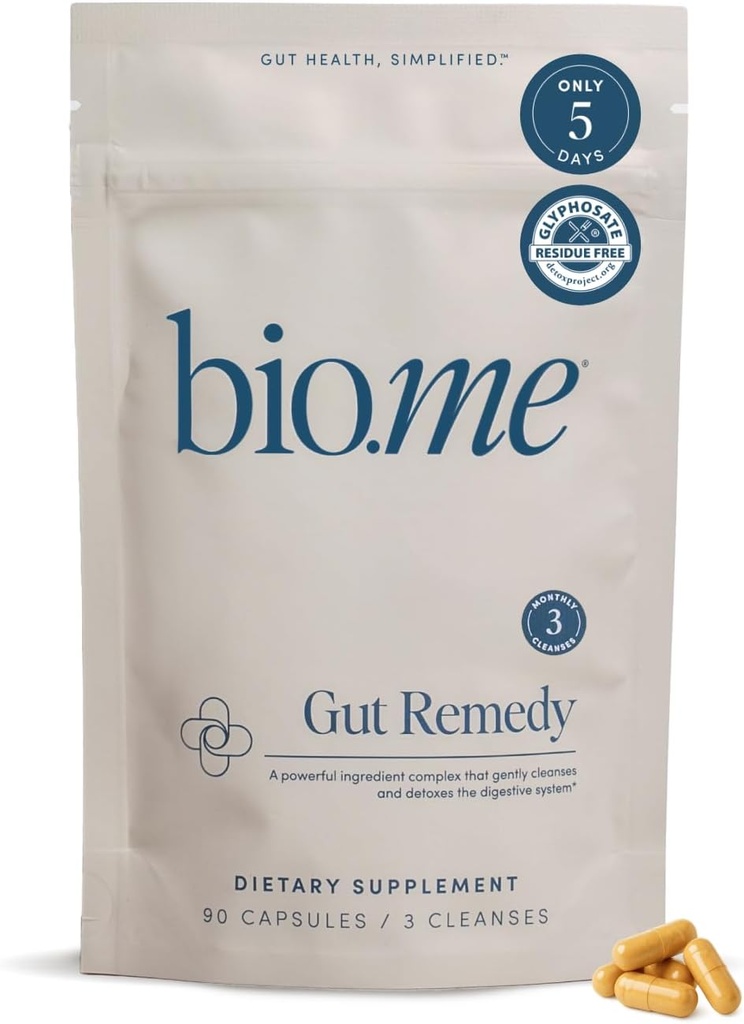 Biome Gut Remedy Capsules with Berberine (5 Day Cleanse, 3 Month Supply, 90 Capsules), Gut Cleanse with Magnesium Citrate, Immunolin, L-Glutamine - Reset Digestive System, Rebalance Microbiome 2