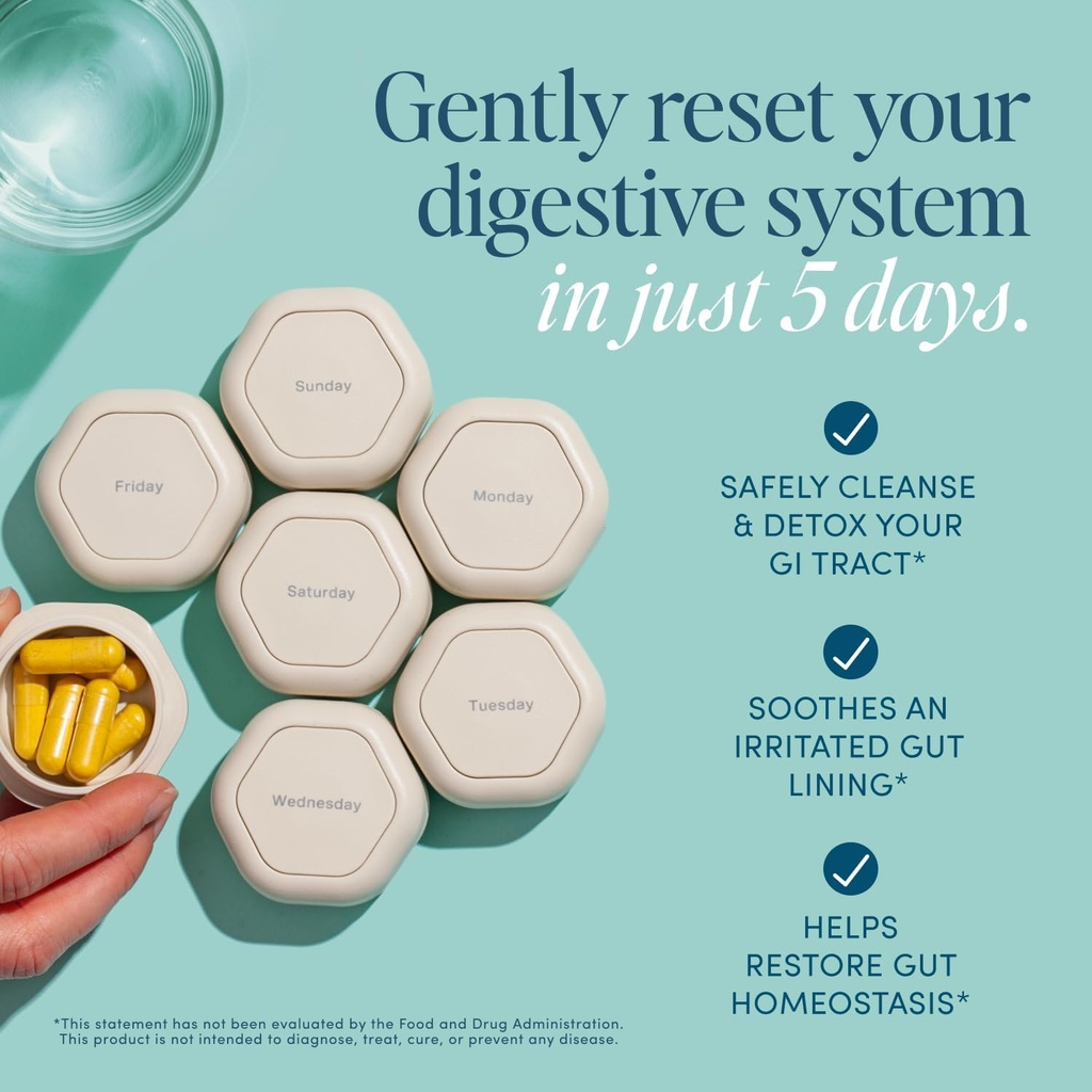 Biome Gut Remedy Capsules with Berberine (5 Day Cleanse, 3 Month Supply, 90 Capsules), Gut Cleanse with Magnesium Citrate, Immunolin, L-Glutamine - Reset Digestive System, Rebalance Microbiome 3