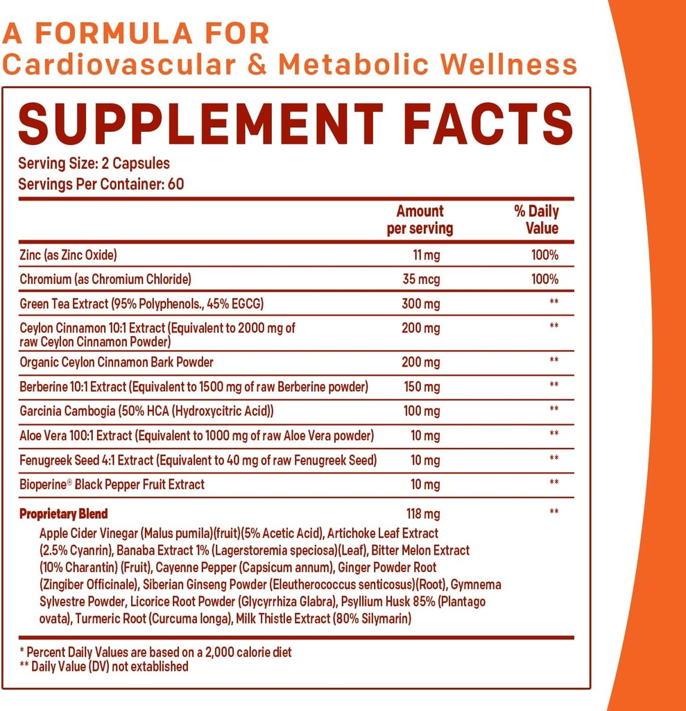 PrimeMD 21-in-1 Berberine Supplement with Ceylon Cinnamon, Chromium, Bitter Melon and Green Tea Extract (120 ct) & 3