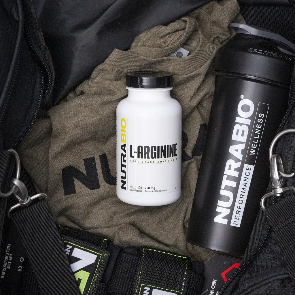 NutraBio L-Arginine Supplement, 750mg – Nitric Oxide Precursor, Supports Blood Flow, Vascular Health, and Muscle Growth- L Arginine Supplements for Men and Women- 120 Capsules 3