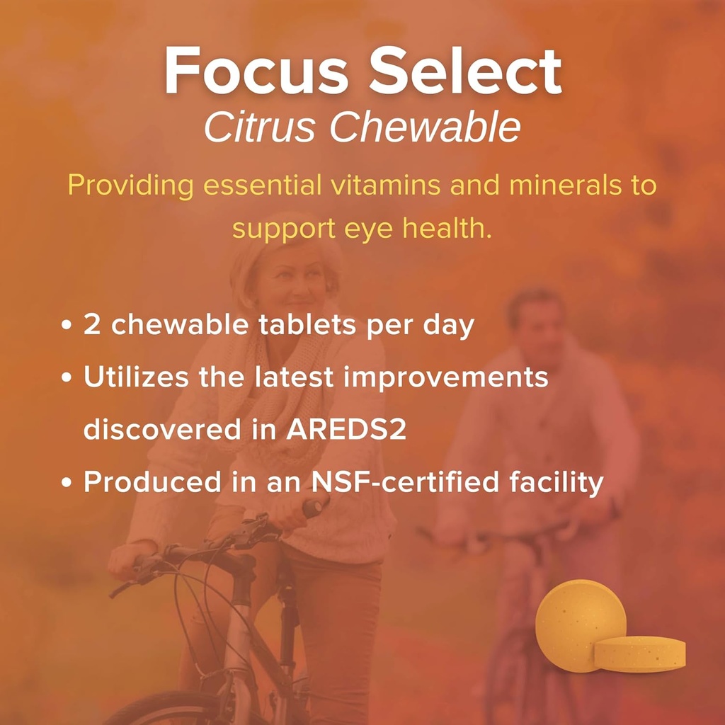 Focus Select AREDS2 Based Chewable Eye Vitamin-Mineral Supplement - AREDS2 Based Supplement for Eyes (180 ct. 90 Day Supply) Citrus Flavored AREDS2 Based Eye Chewable - AREDS2 Low Zinc Formula 6