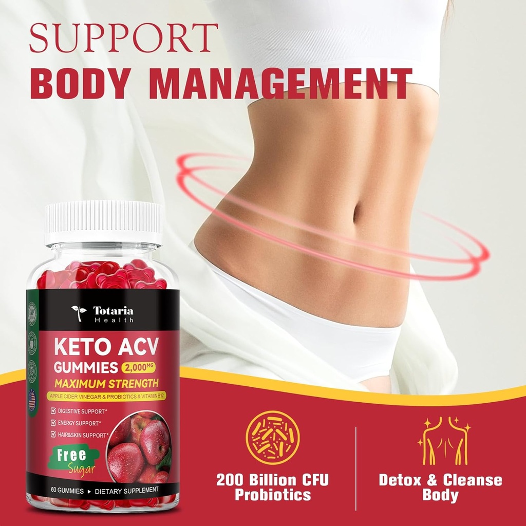 Totaria Keto ACV Gummies + Lymphatic Drainage Drops 6