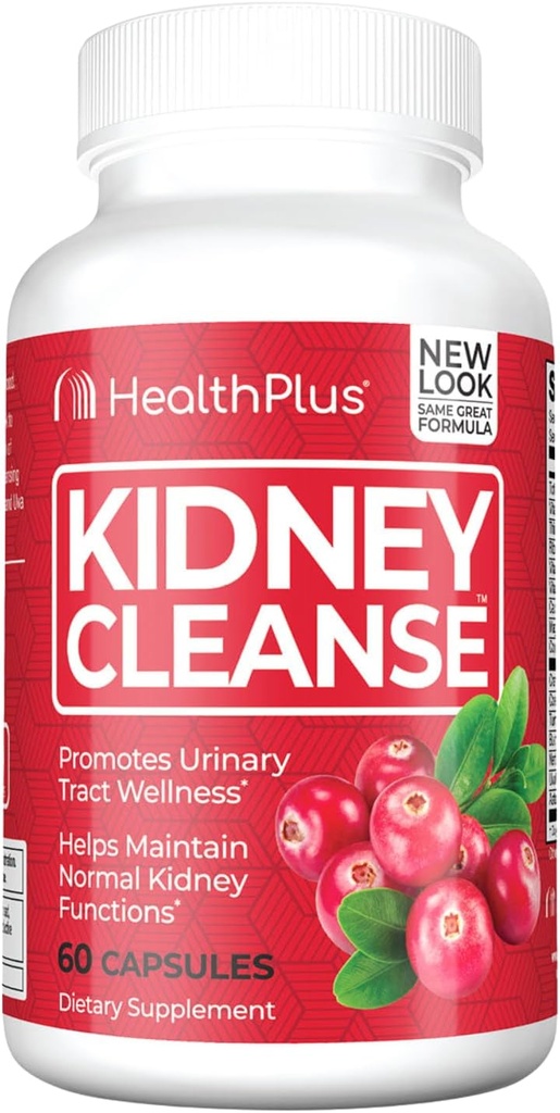 Health Plus Advanced Kidney Cleanse with Cranberry Extract, Turmeric Root and CoQ10, Helps Support Healthy Kidney Function & Urinary Tract Wellness, 60 Capsules 2