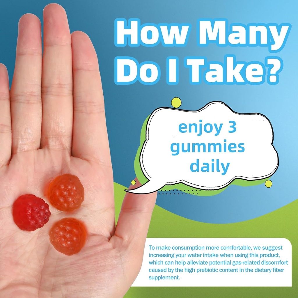 AFXMATE Fiber Supplement Gummies for Adult, 7 g Fiber Sugar Free Vegan & Gluten Free - Digestive Health, Regularity Support 120 Count 6