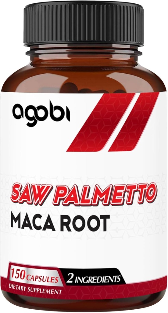 agobi Saw Palmetto Supplement with Maca Root - High Extract Support for Hair Health, Restful Mood & Energy Support - 150 Veggie Capsules 2