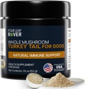 Turkey Tail Mushroom for Dogs - Whole, Organic Mushroom Extract - Over 50% Beta-Glucan - Third Party Tested, Made in The USA - No Grains No Fillers - 60 Day Large Dog Supply 2