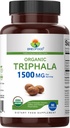 Brieofood Organic Triphala 1500mg, 45 Servings, Vegetarian, Gluten Free, 90 Vegetarian Tablets 3