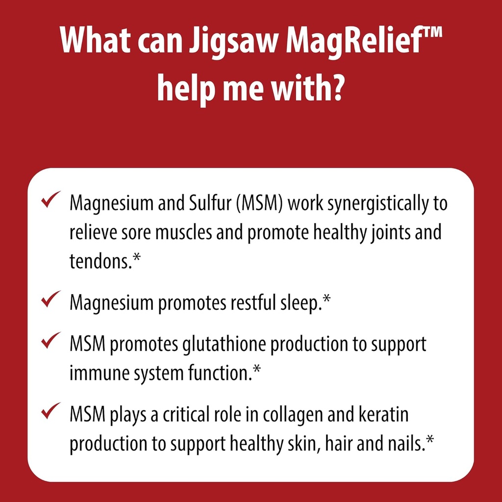 Jigsaw Health MagRelief | Ultra Pure Magnesium Lotion | with Zechstein Magnesium Chloride and OptiMSM | Fragrance Free | 5 Ounces 6