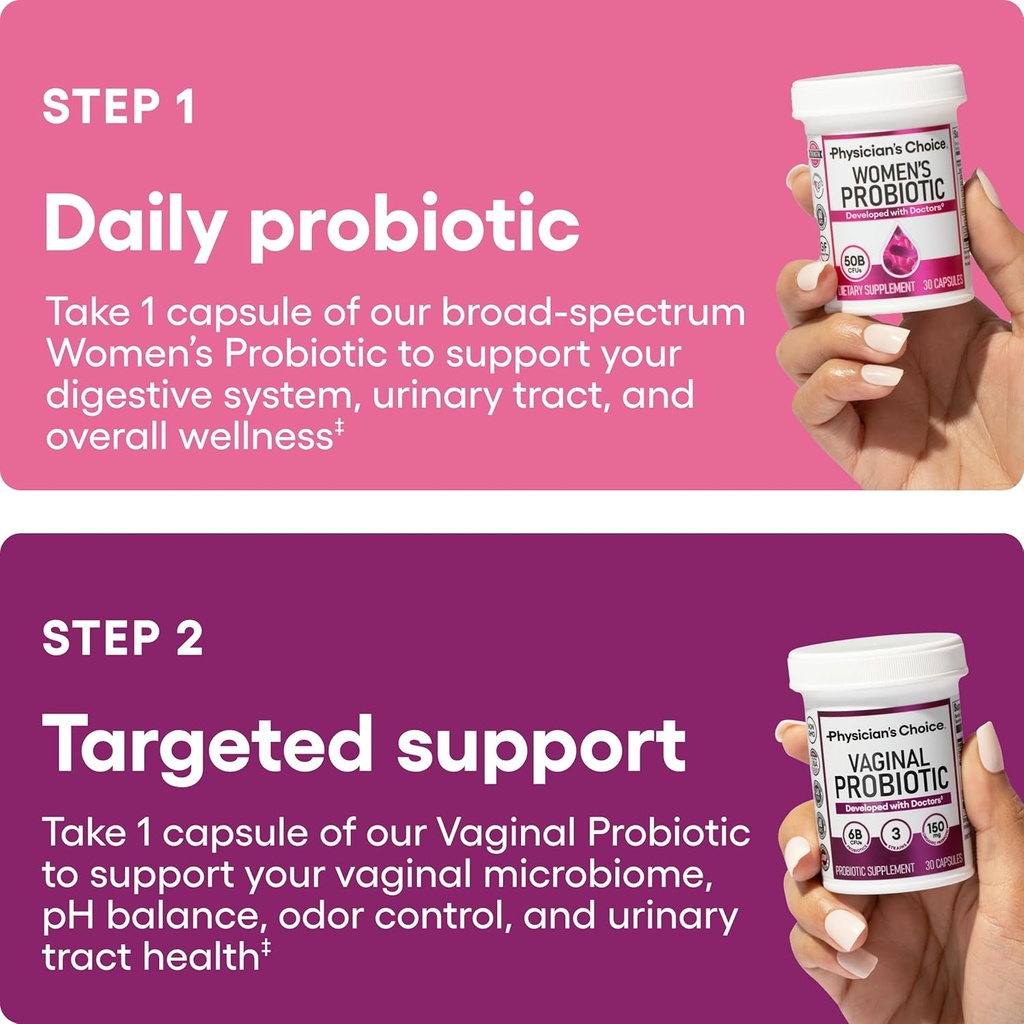 Physician's CHOICE Feminine Power Duo Bundle - Vaginal Probiotic + Womens Probiotic 4
