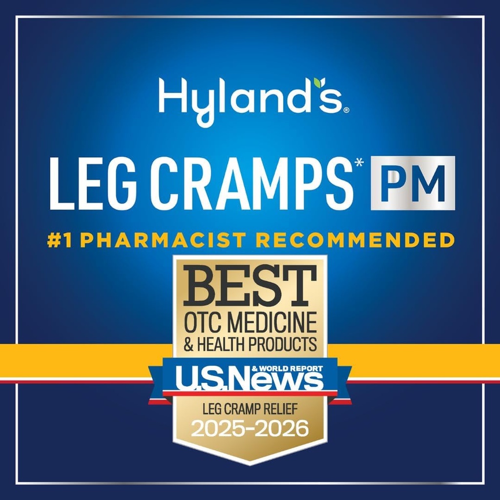 Hyland's Leg Cramps PM, Relief of Nighttime Leg, Calf, and Foot Cramps, 50 Quick-Dissolving Tablets 4-Pack (200 Total) 6