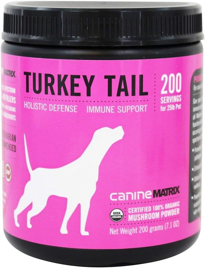 Mushroom Matrix Canine Organic Mushroom Powder Turkey Tail Immune Support and Holistic Defense Supplement for Dogs, 200 Grams (Packaging May Vary) 2