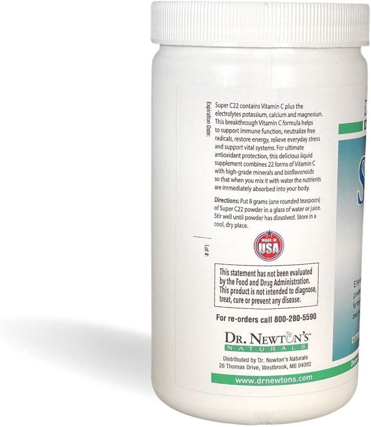 Dr. Newton’s Naturals Super C22 Effervescent Vitamin C Fizzy Powdered Drink Mix with 22 Natural Sources of Vitamin C – 1500mg -8.9 Ounce Can 4