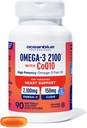 Oceanblue Omega 3 2100 with CoQ10 | Triple Strength Fish Oil Combo Supplement | 1350MG EPA 650MG DHA 150MG DPA with 150MG CoQ10 | Orange Flavor | Heart Support | 90 Softgels 2